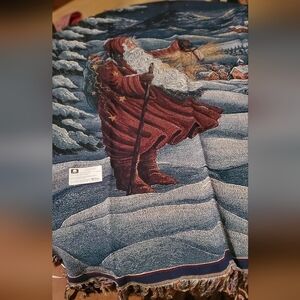 Riddle & Cockrell Vintage 50" x 65" Winter Scene Pipka Tapestry Throw Blanket